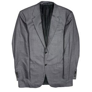 Bespoke Valenzia Cloth by Dormeuil Grey Wool Sport Coat Blazer 42L